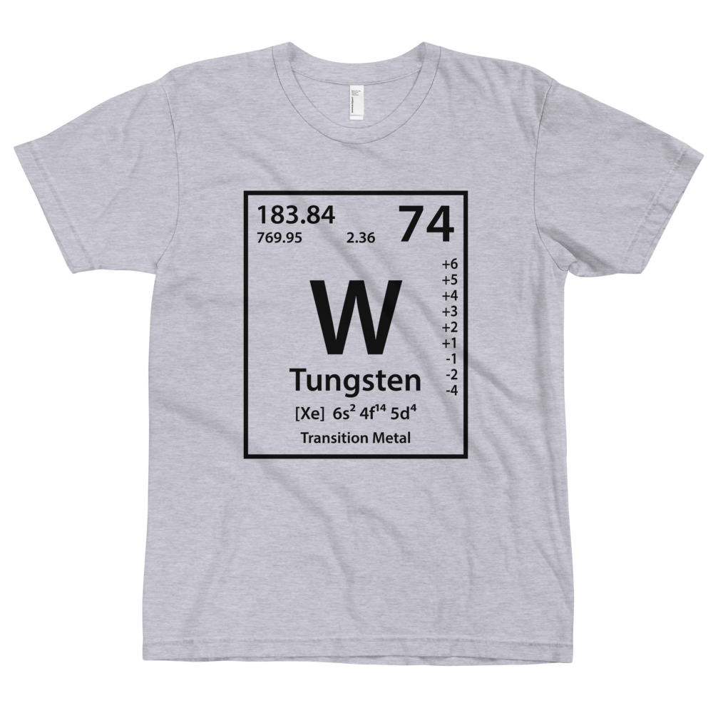 Twisted Envy Boy's Periodic Table Element W Tungsten T-Shirt 